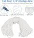 TooTaci Outdoor Clothesline Kit, 5" Nylon Clothes Line Pulley Kit, 150ft Clothesline Pulley Kit, Polyester Clothesline Rope Heavy Duty, Clotheslines S Separator Spreader, Clothesline Tightener, Hook